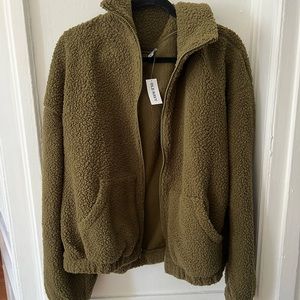 Oversized full zip sherpa
